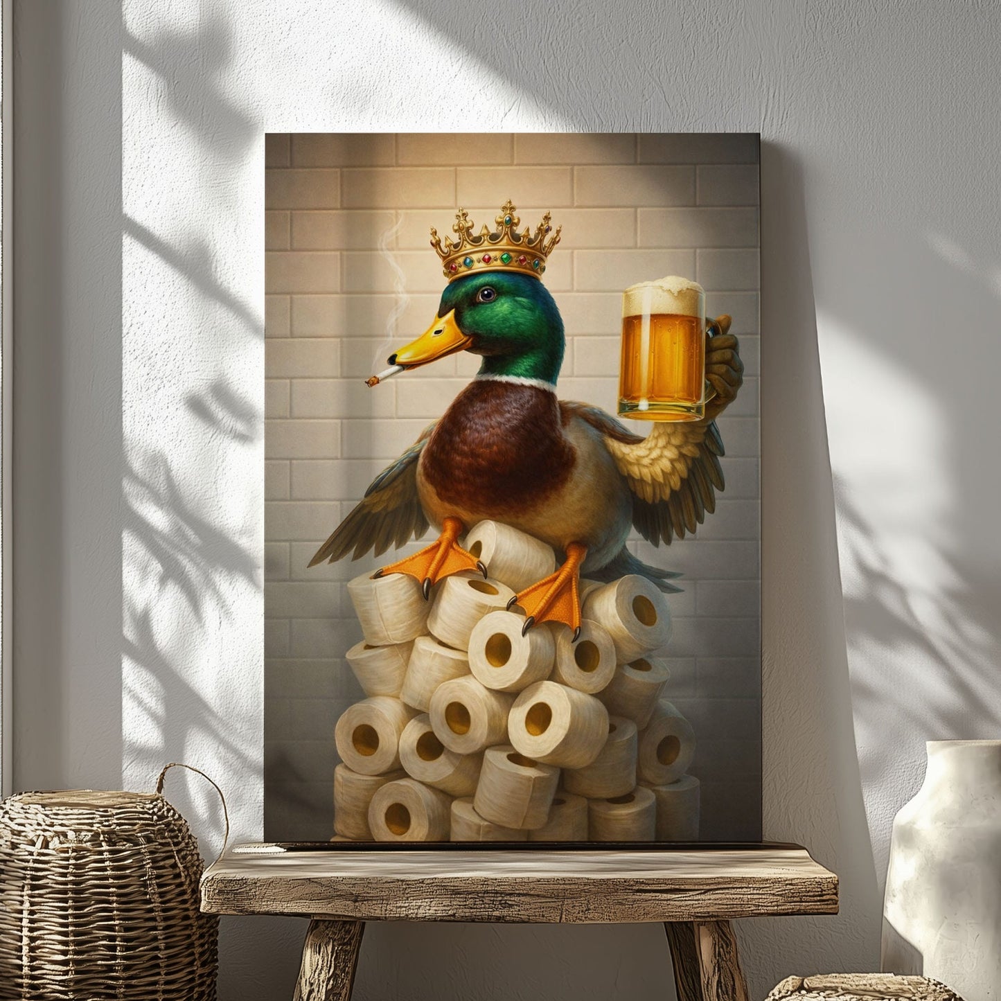 King Duck Bathroom Art – Toilet Humor Decor