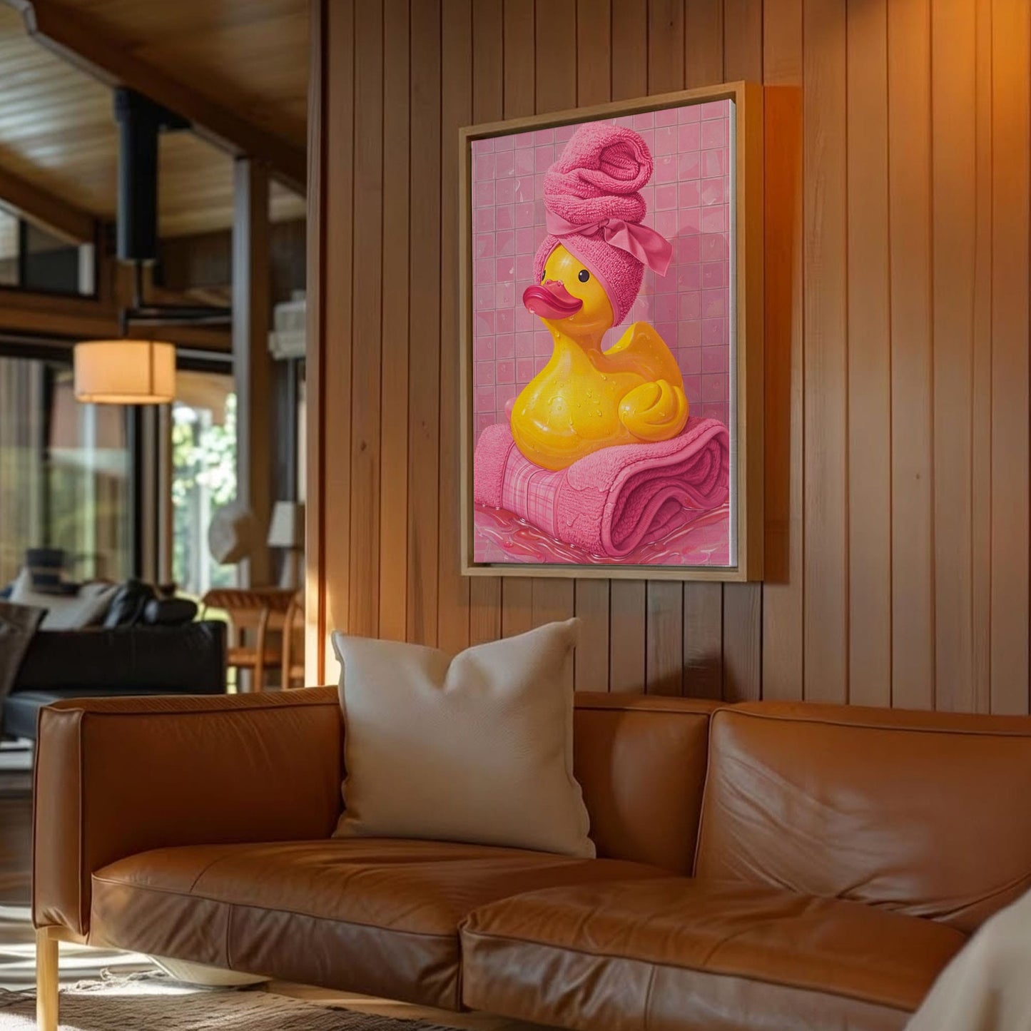 Pink Bath Duck Cute Spa Bathroom Wall Art