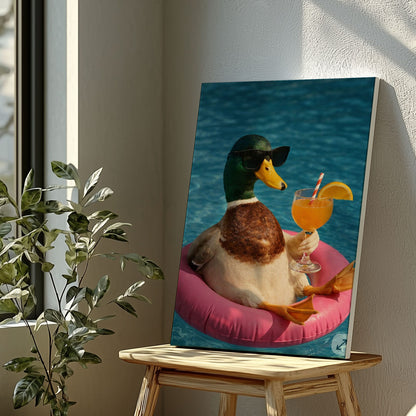 Duck with Cocktail Summer Chill Wall Art