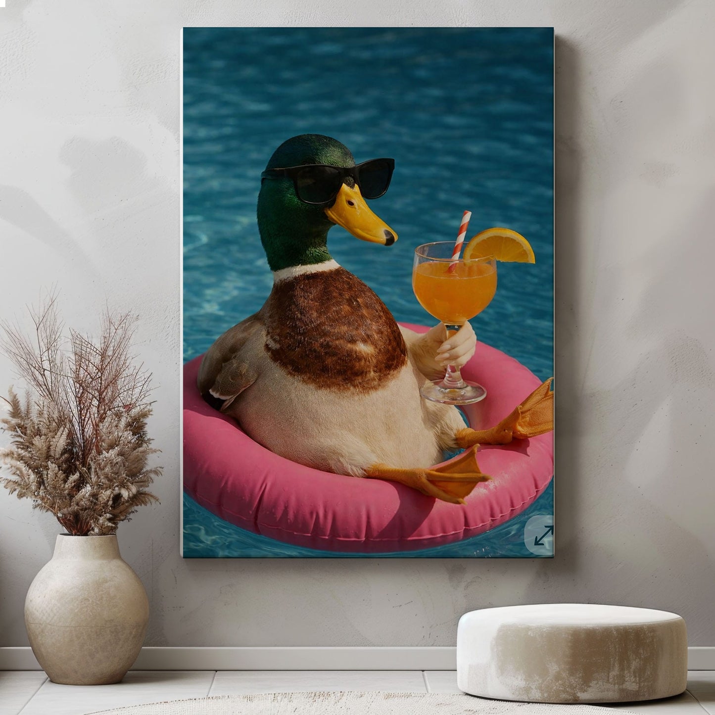 Duck with Cocktail Summer Chill Wall Art