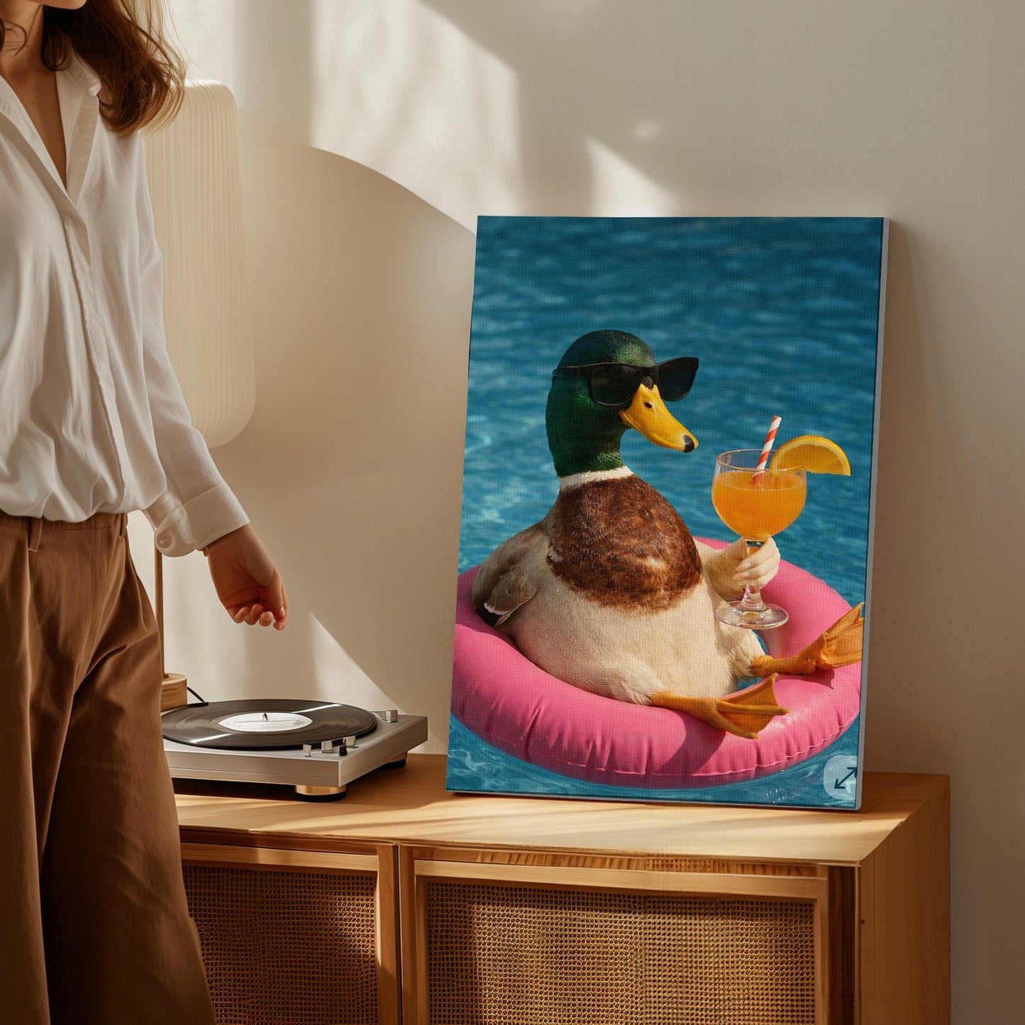 Duck with Cocktail Summer Chill Wall Art