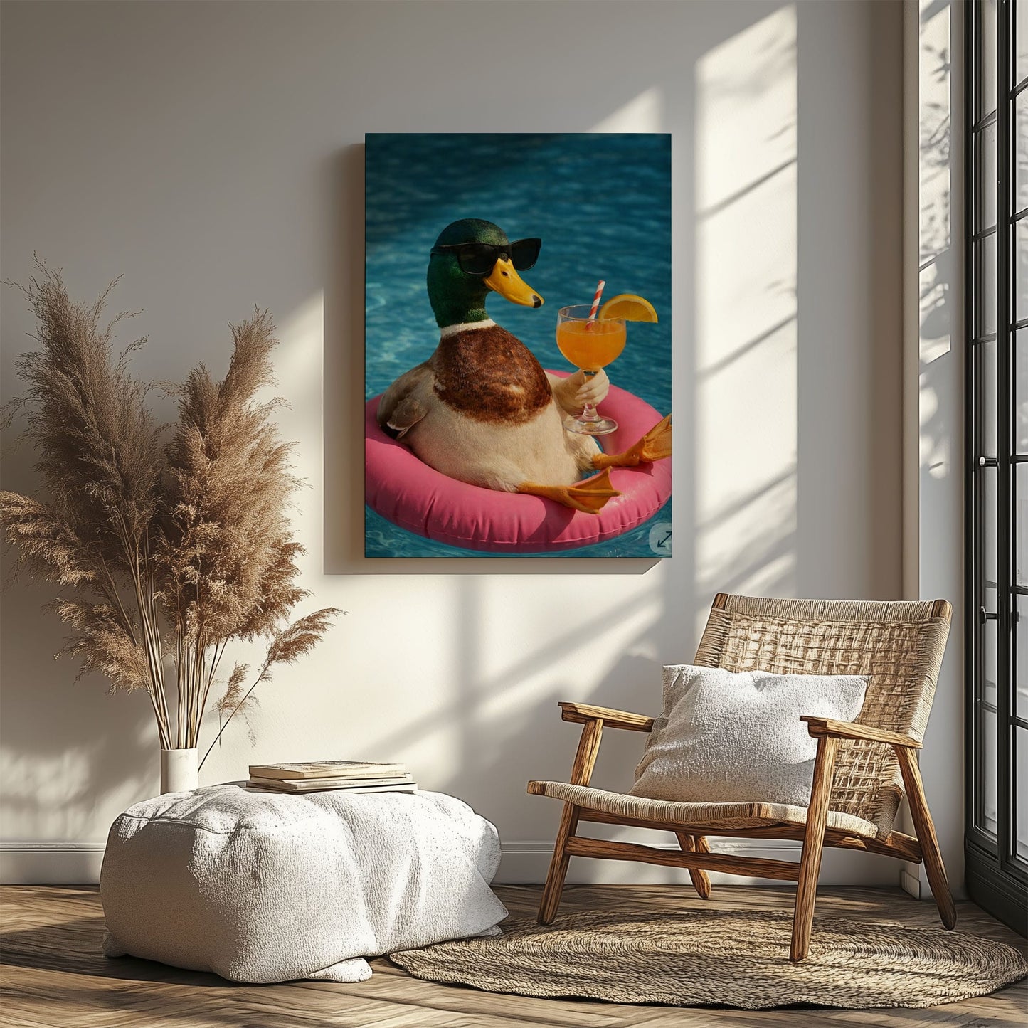 Duck with Cocktail Summer Chill Wall Art