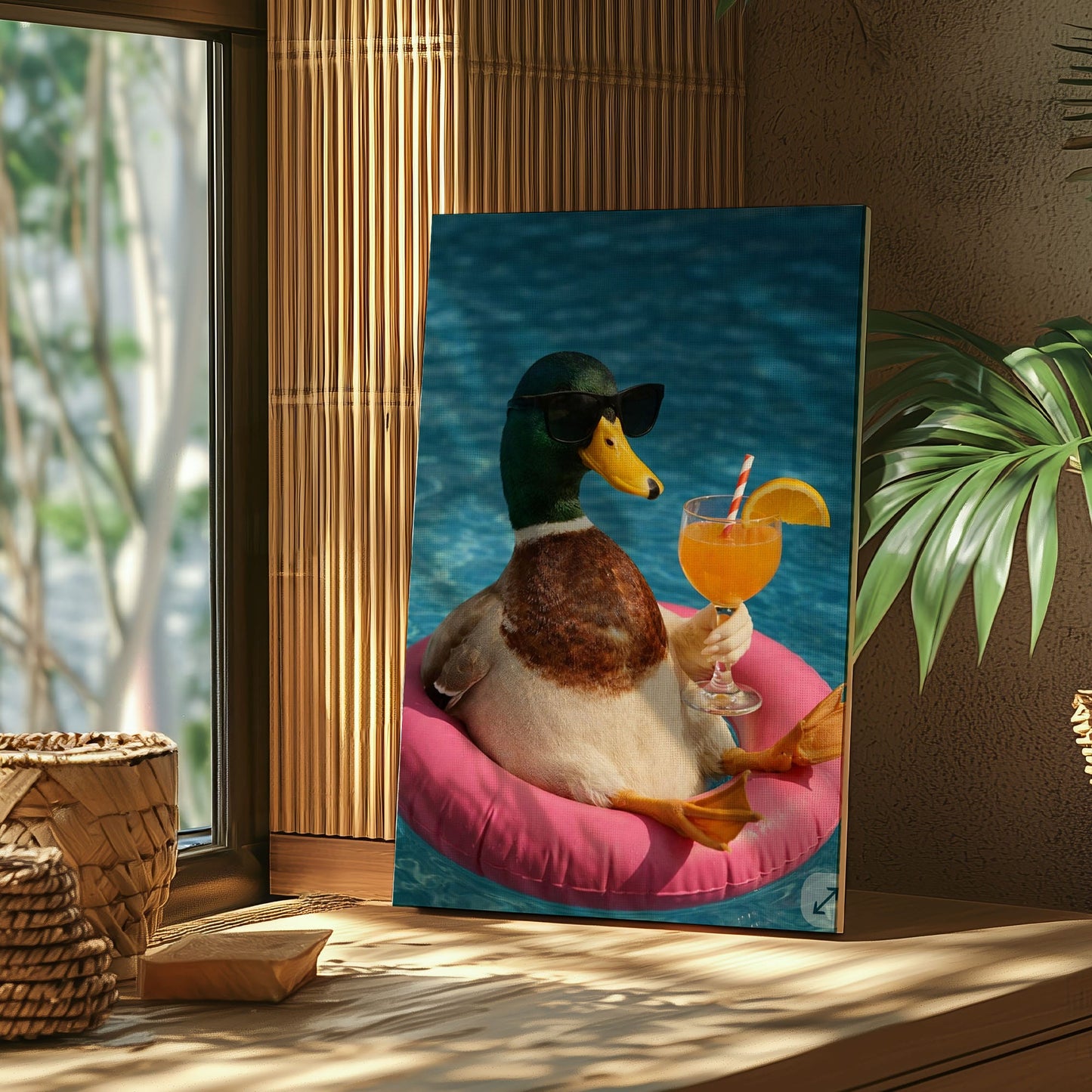Duck with Cocktail Summer Chill Wall Art