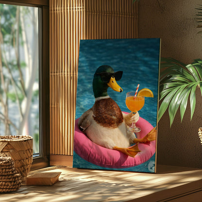 Duck with Cocktail Summer Chill Wall Art