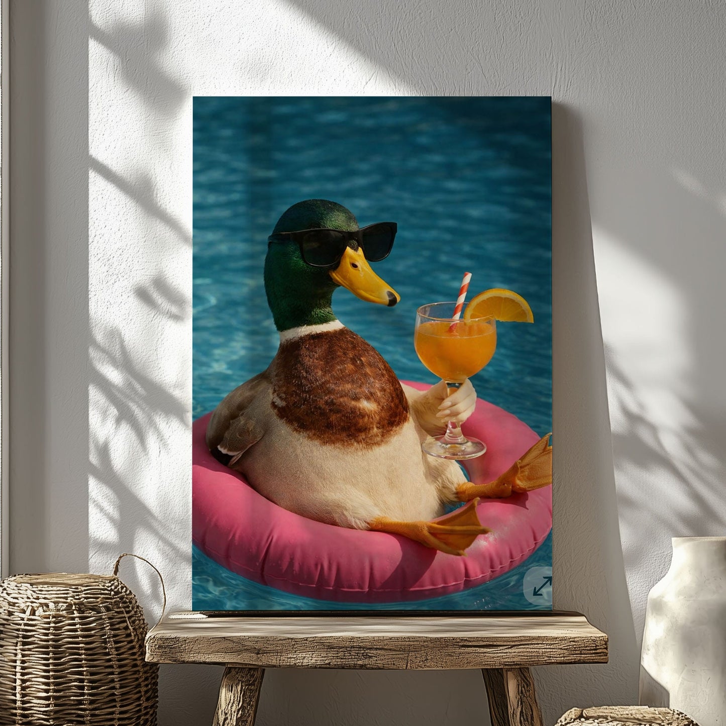 Duck with Cocktail Summer Chill Wall Art