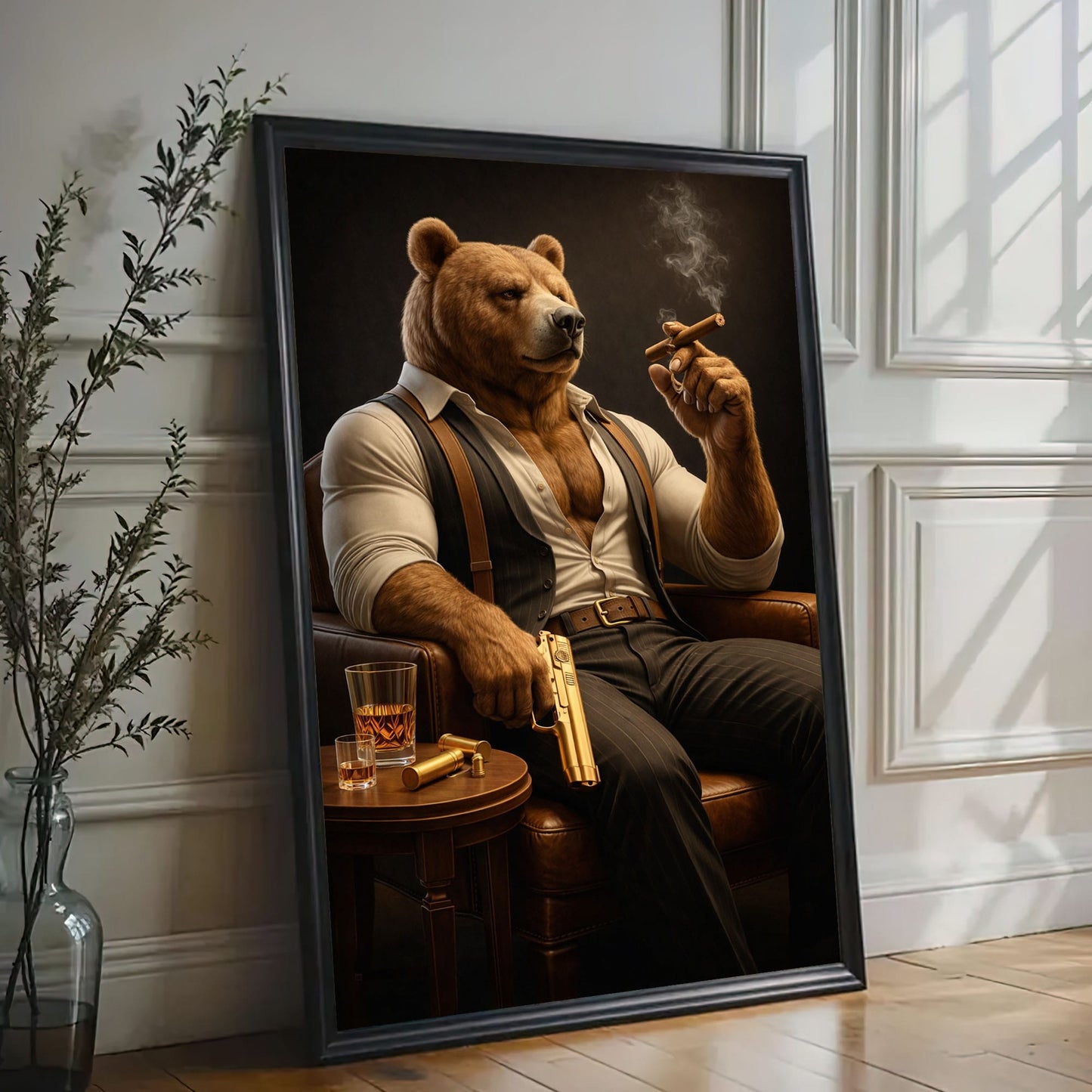 Boss Bear Canvas Wall Art