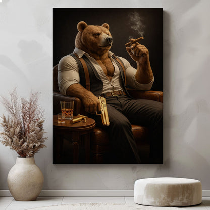 Boss Bear Canvas Wall Art