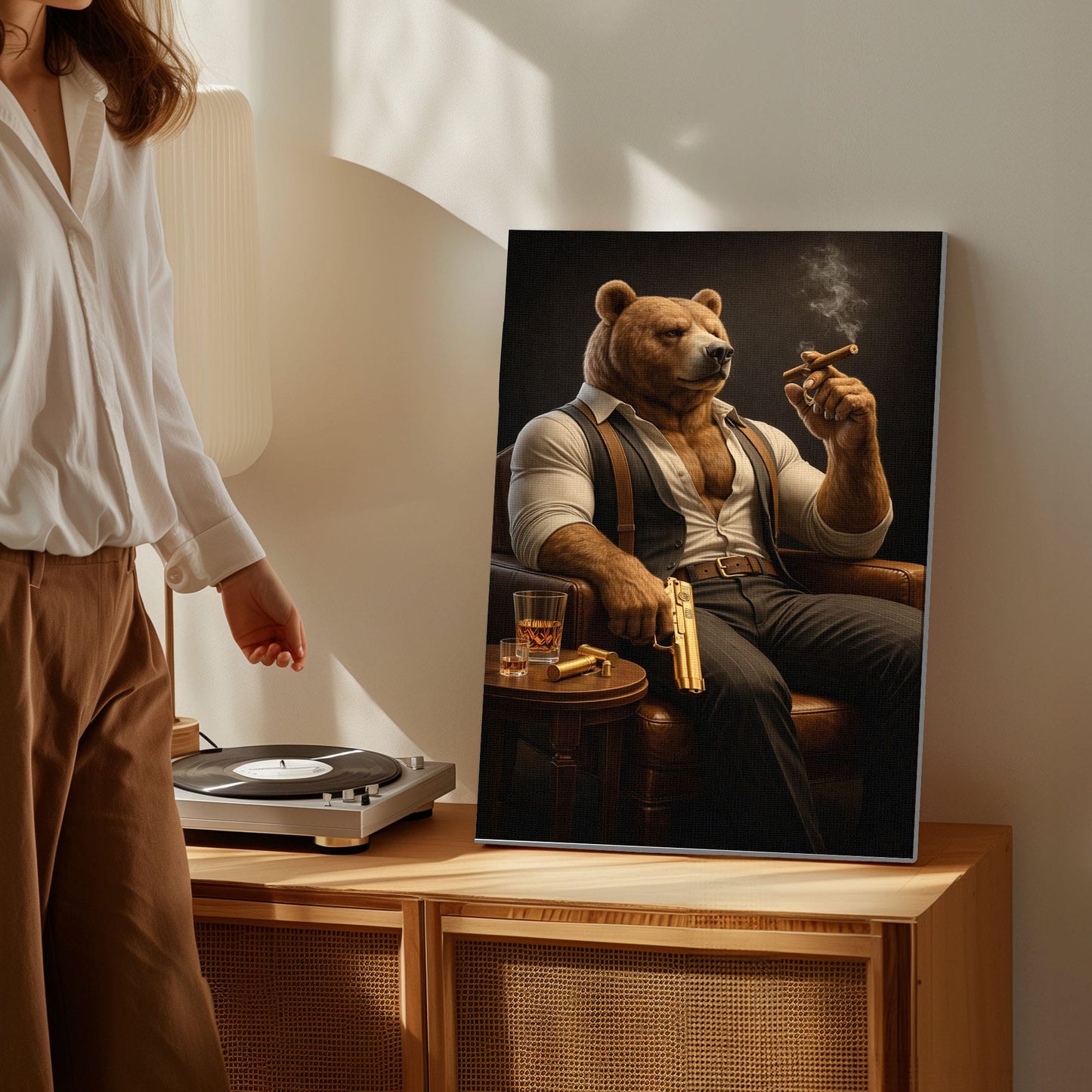 Boss Bear Canvas Wall Art