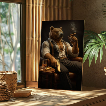 Boss Bear Canvas Wall Art