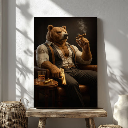 Boss Bear Canvas Wall Art