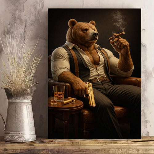 Boss Bear Canvas Wall Art