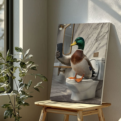 Selfie on Toilet Duck  Bathroom Wall Art