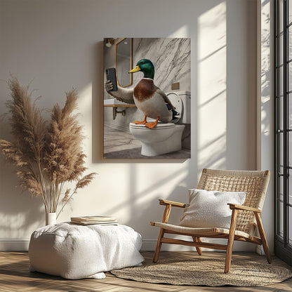 Selfie on Toilet Duck  Bathroom Wall Art