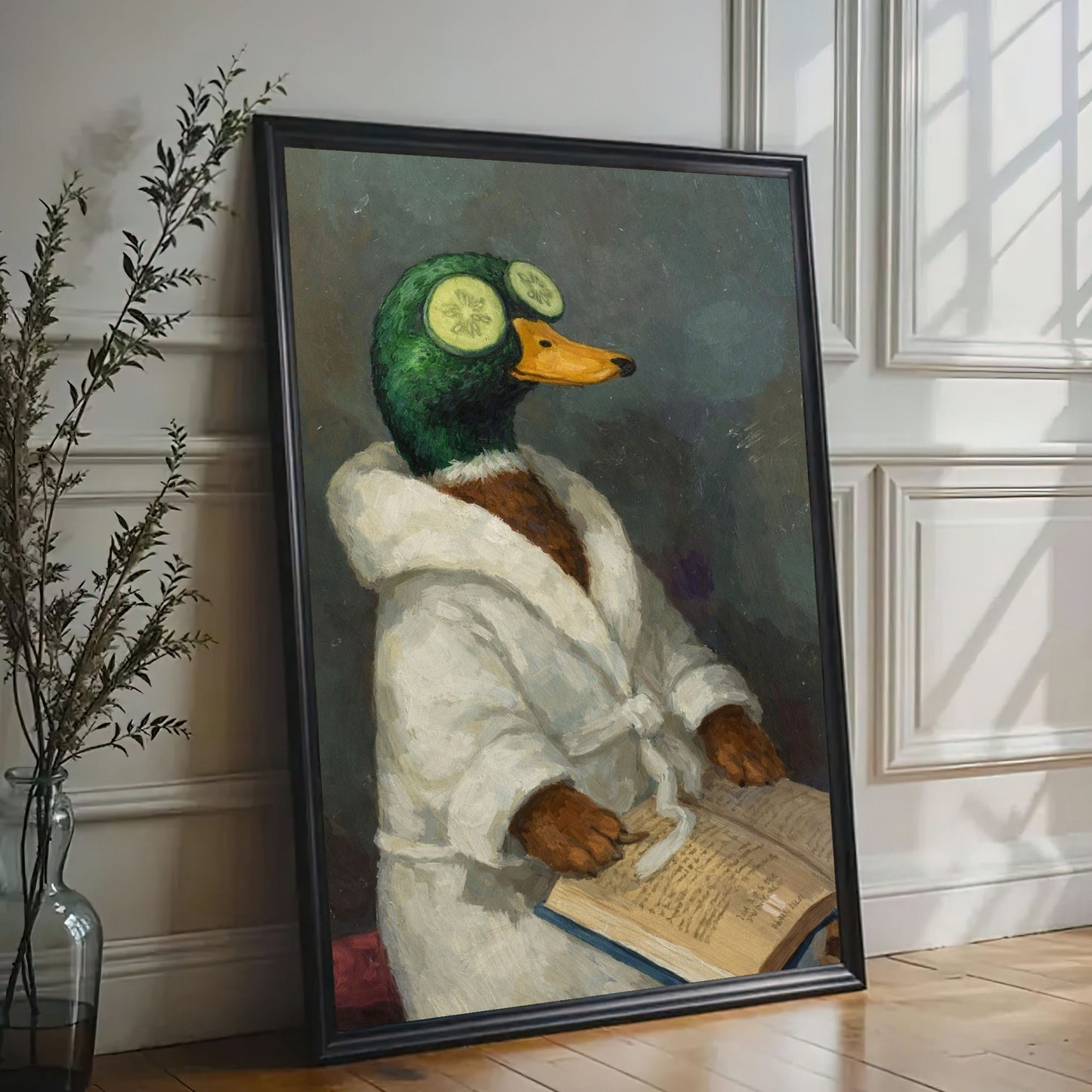 Relaxing Spa Duck Wall Art Bathroom Canvas Decor