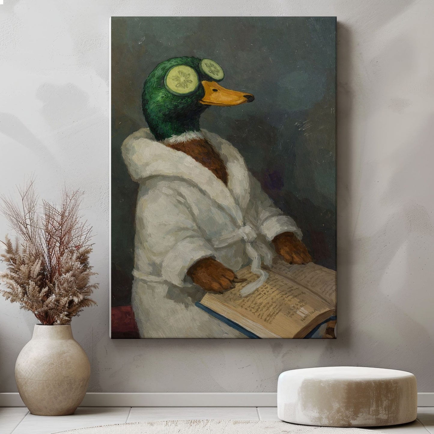 Relaxing Spa Duck Wall Art Bathroom Canvas Decor