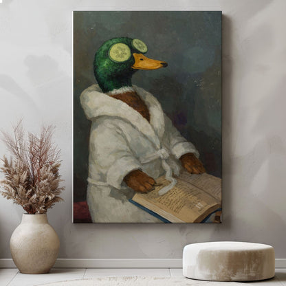 Relaxing Spa Duck Wall Art Bathroom Canvas Decor
