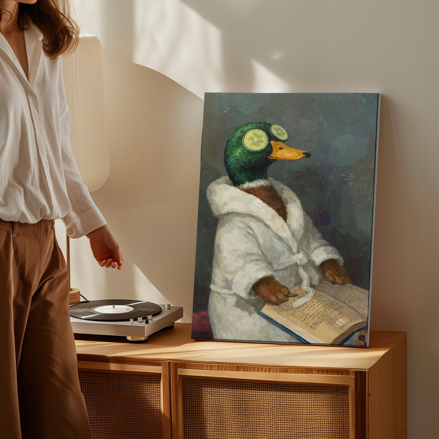 Relaxing Spa Duck Wall Art Bathroom Canvas Decor