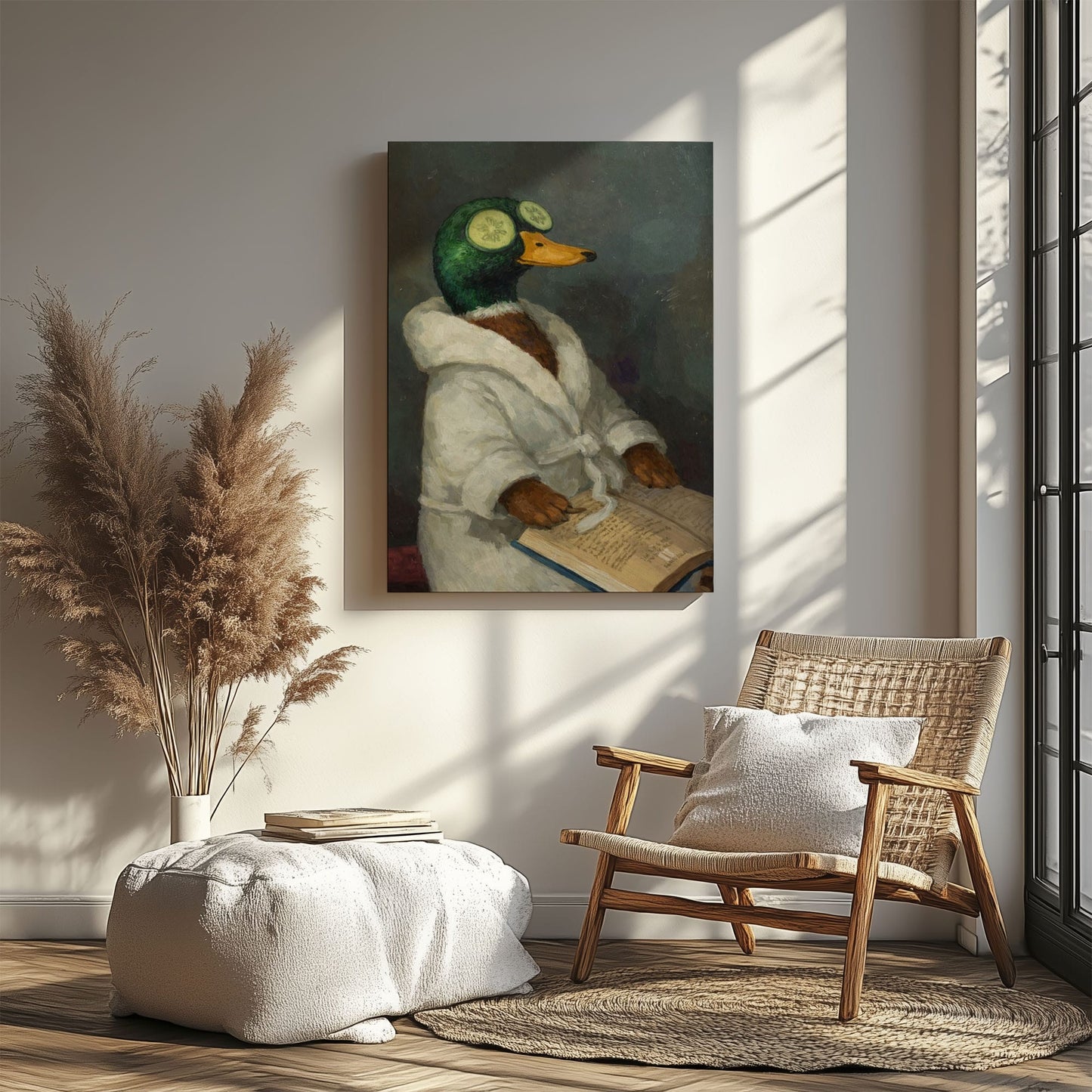 Relaxing Spa Duck Wall Art Bathroom Canvas Decor