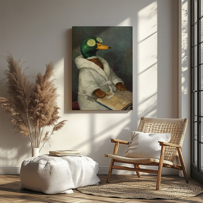 Relaxing Spa Duck Wall Art Bathroom Canvas Decor
