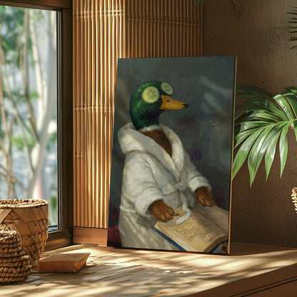 Relaxing Spa Duck Wall Art Bathroom Canvas Decor