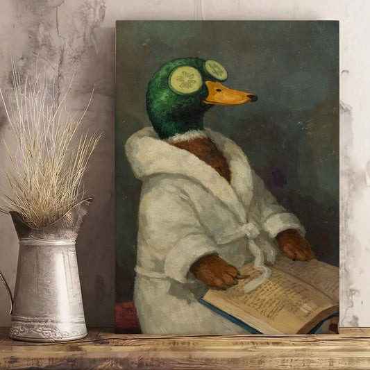 Relaxing Spa Duck Wall Art Bathroom Canvas Decor