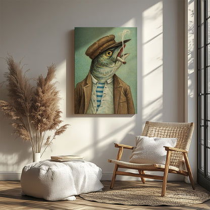 Fish Gentleman Wall Art Surreal Animal Portrait Poster