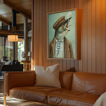 Fish Gentleman Wall Art Surreal Animal Portrait Poster