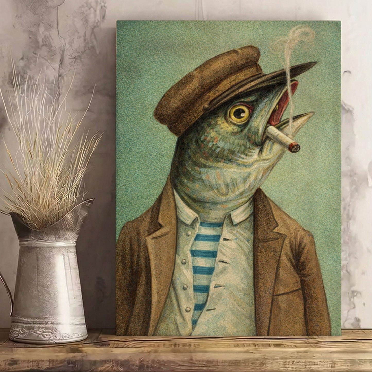 Fish Gentleman Wall Art Surreal Animal Portrait Poster