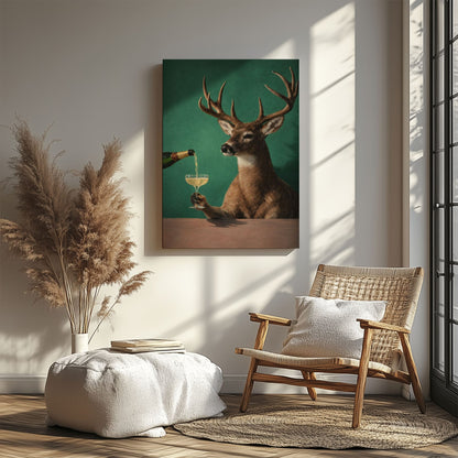 Elegant Deer Wall Art Rustic Lodge & Cabin Decor Canvas
