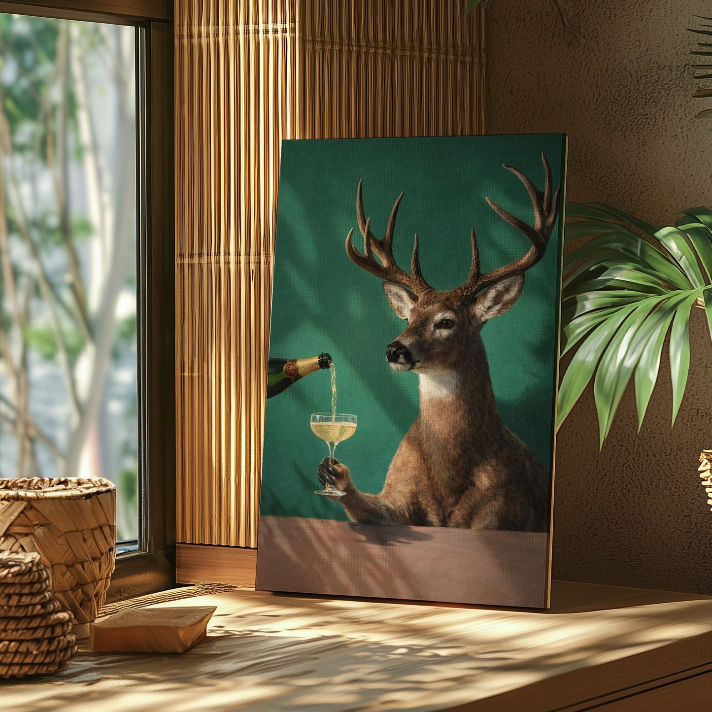 Elegant Deer Wall Art Rustic Lodge & Cabin Decor Canvas