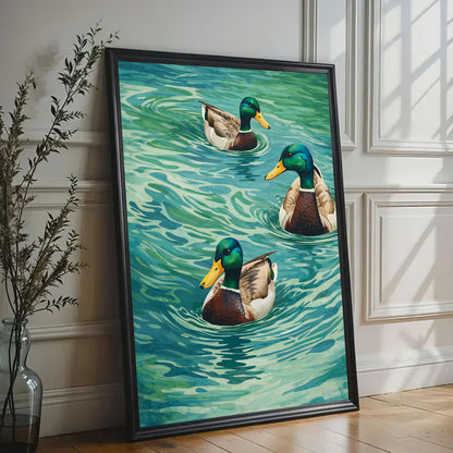 Mallard Duck Swimming Waterfowl Classic Cabin Wall Art