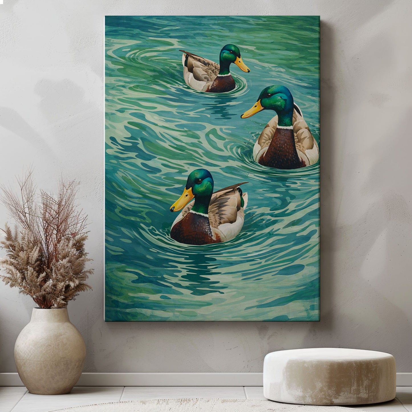Mallard Duck Swimming Waterfowl Classic Cabin Wall Art