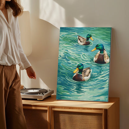 Mallard Duck Swimming Waterfowl Classic Cabin Wall Art
