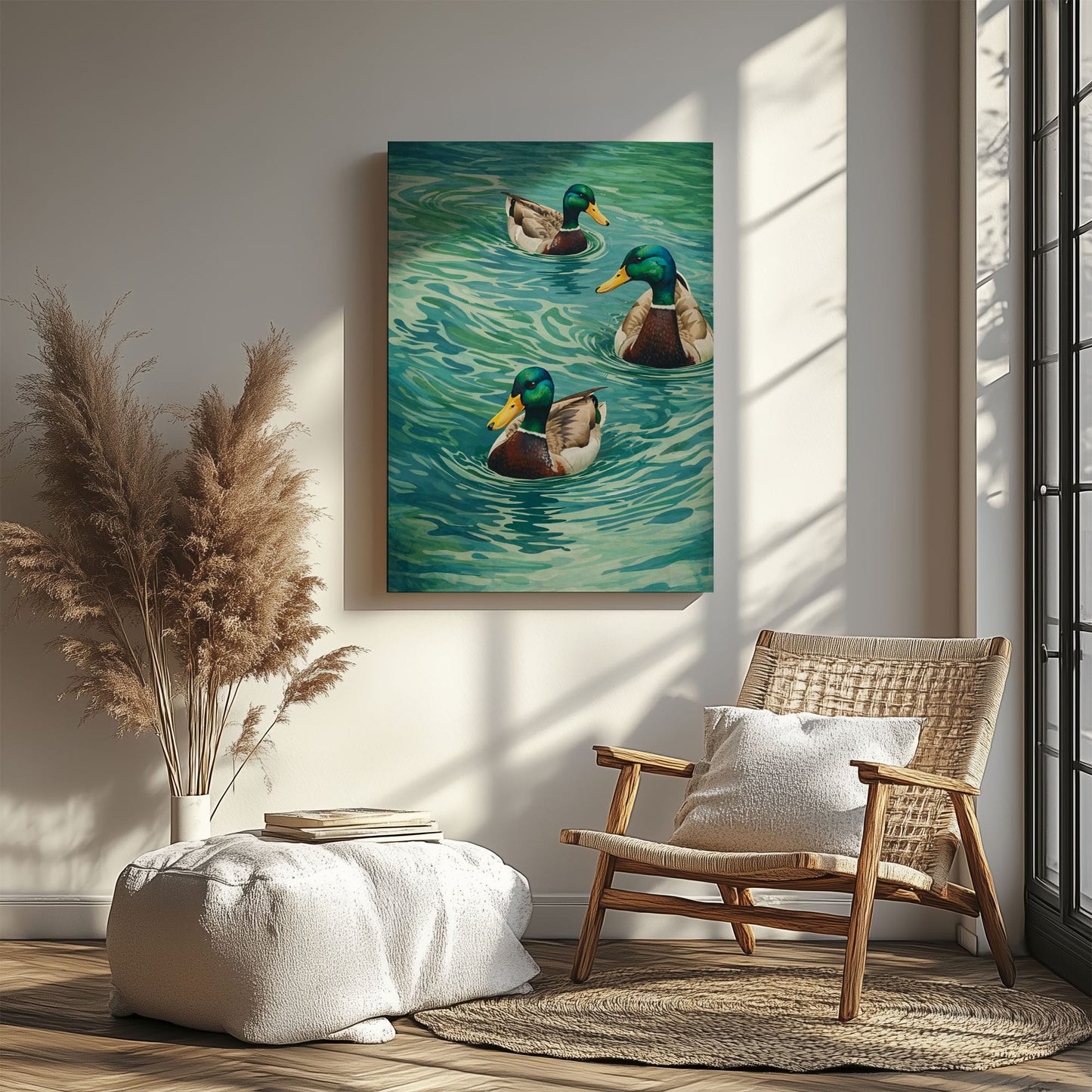 Mallard Duck Swimming Waterfowl Classic Cabin Wall Art