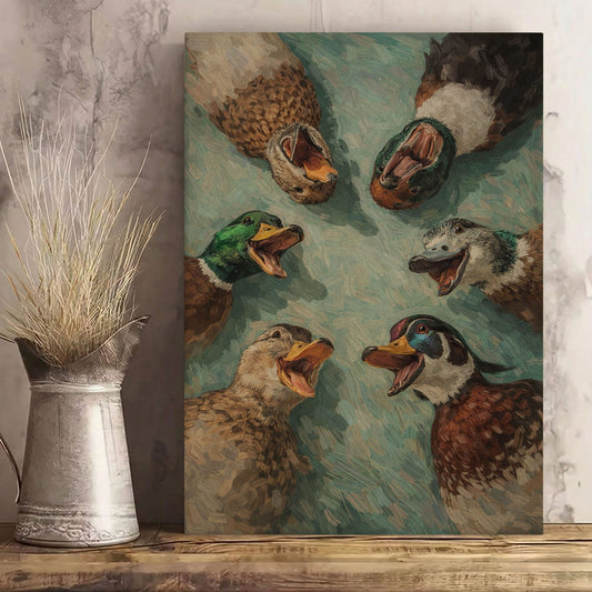 Vintage Duck Painting Canvas Farmhouse & Cabin Decor