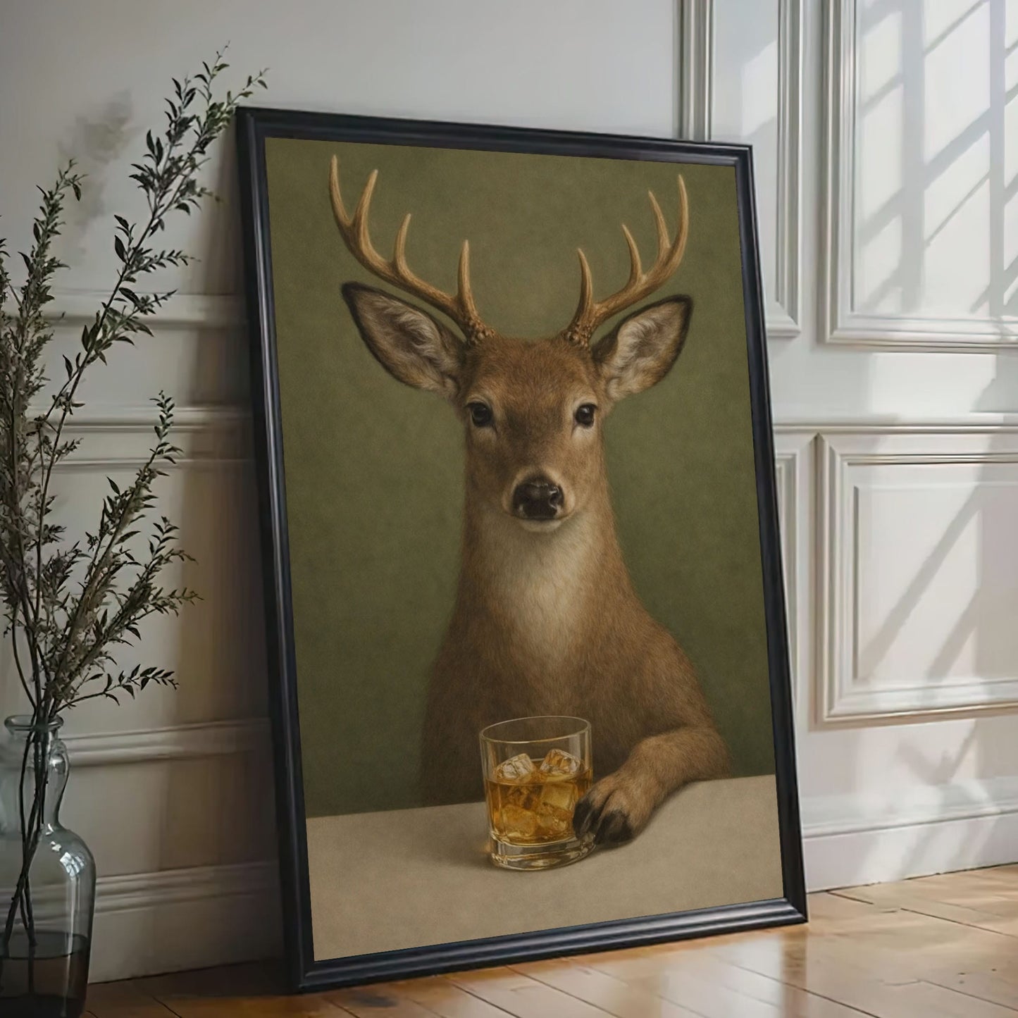 Whiskey Deer Wall Art Hunting Cabin Decor