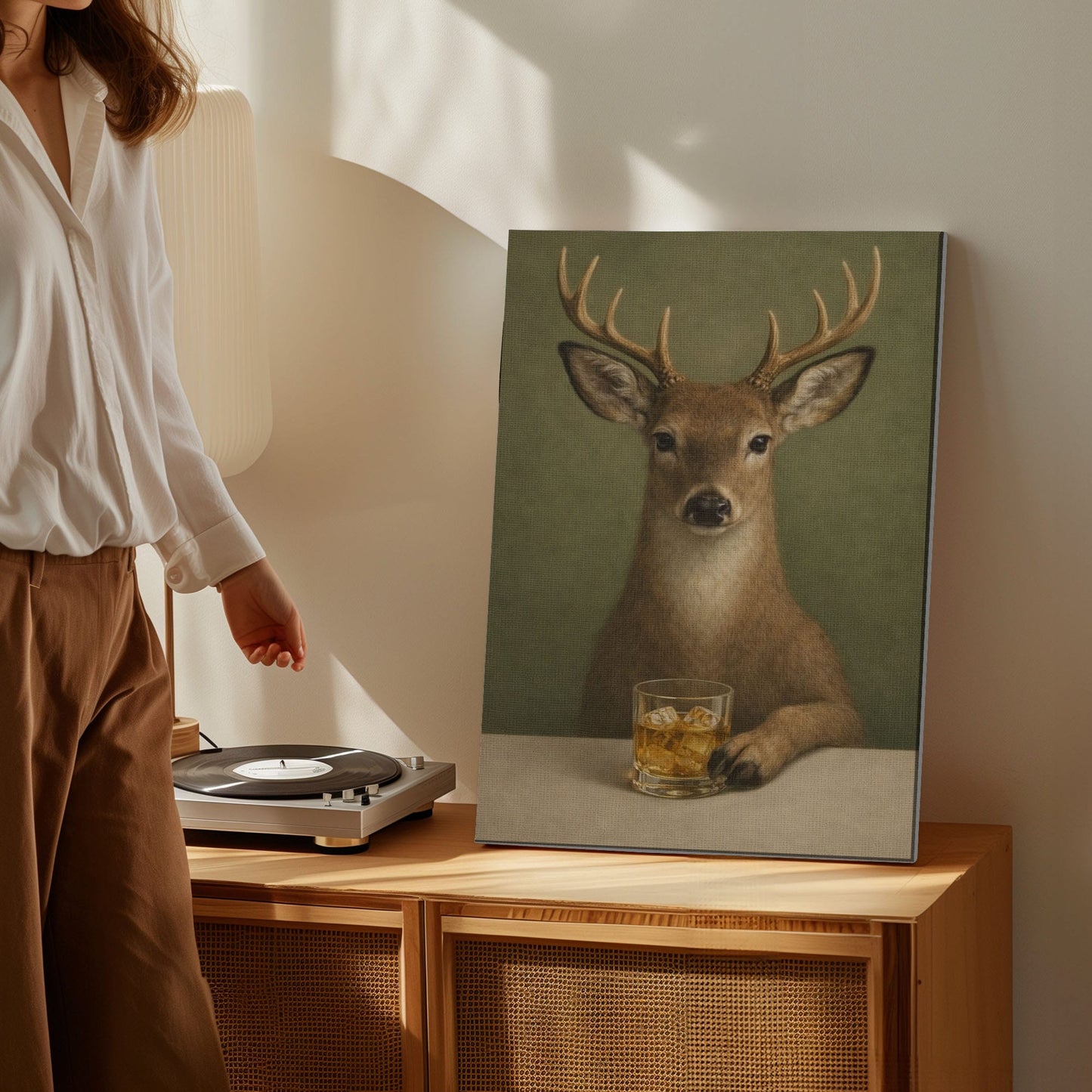 Whiskey Deer Wall Art Hunting Cabin Decor