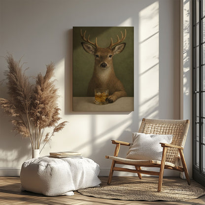 Whiskey Deer Wall Art Hunting Cabin Decor