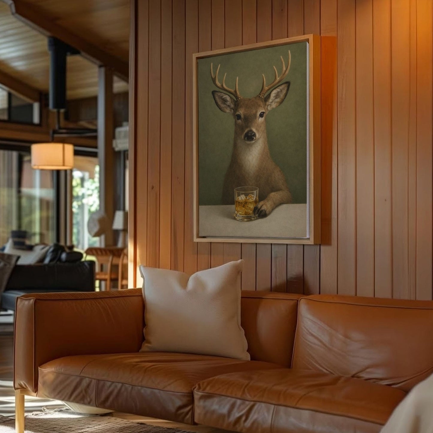 Whiskey Deer Wall Art Hunting Cabin Decor