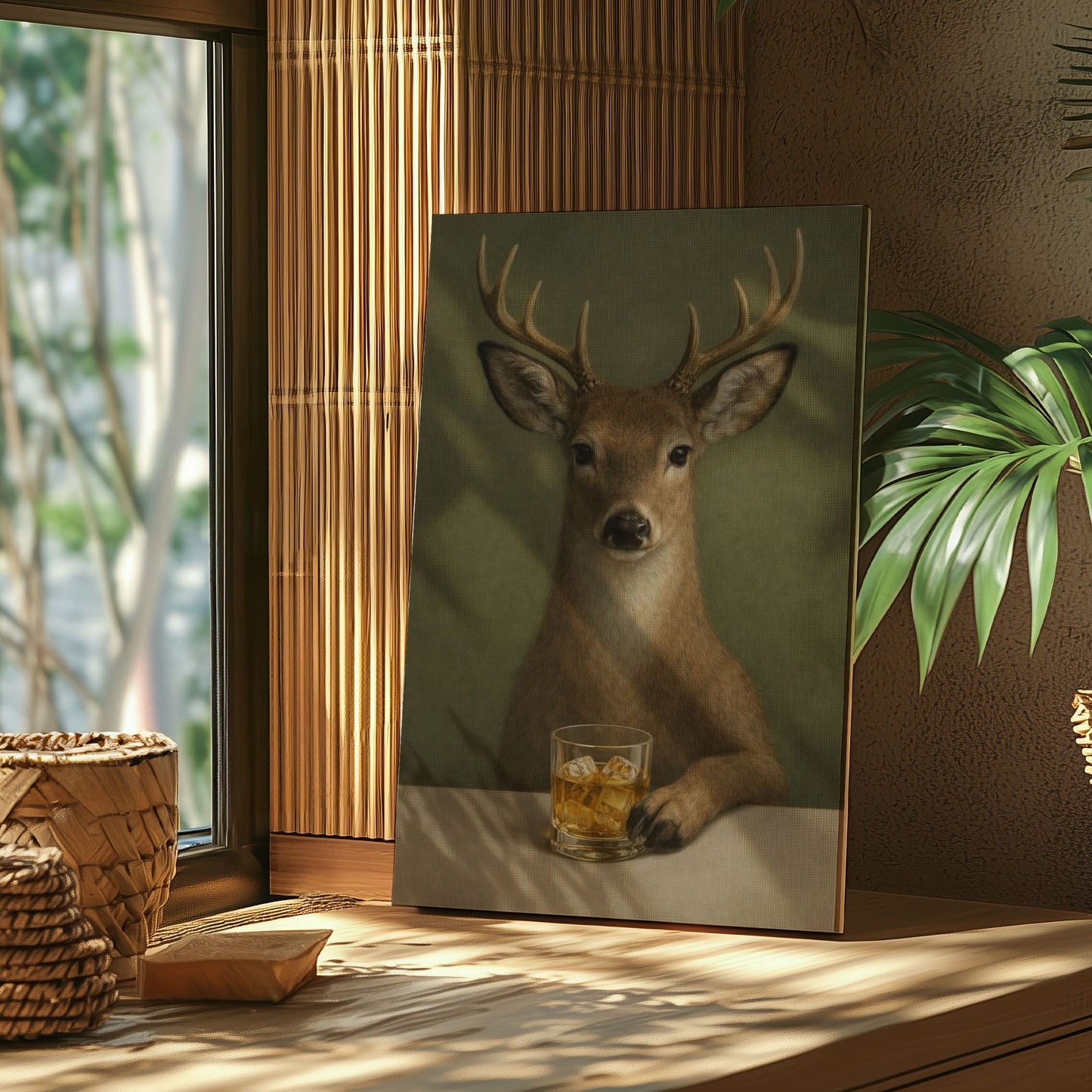 Whiskey Deer Wall Art Hunting Cabin Decor