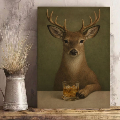 Whiskey Deer Wall Art Hunting Cabin Decor