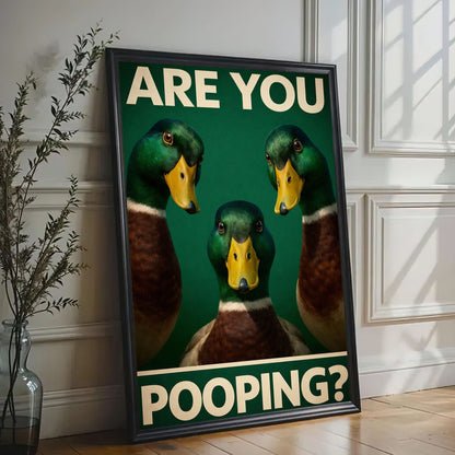 Are You Pooping Duck Bathroom Canvas Wall Art Gift for Hunters