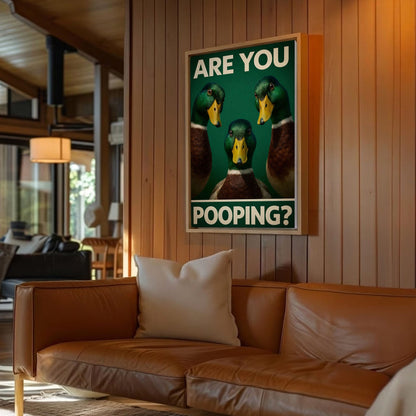 Are You Pooping Duck Bathroom Canvas Wall Art Gift for Hunters