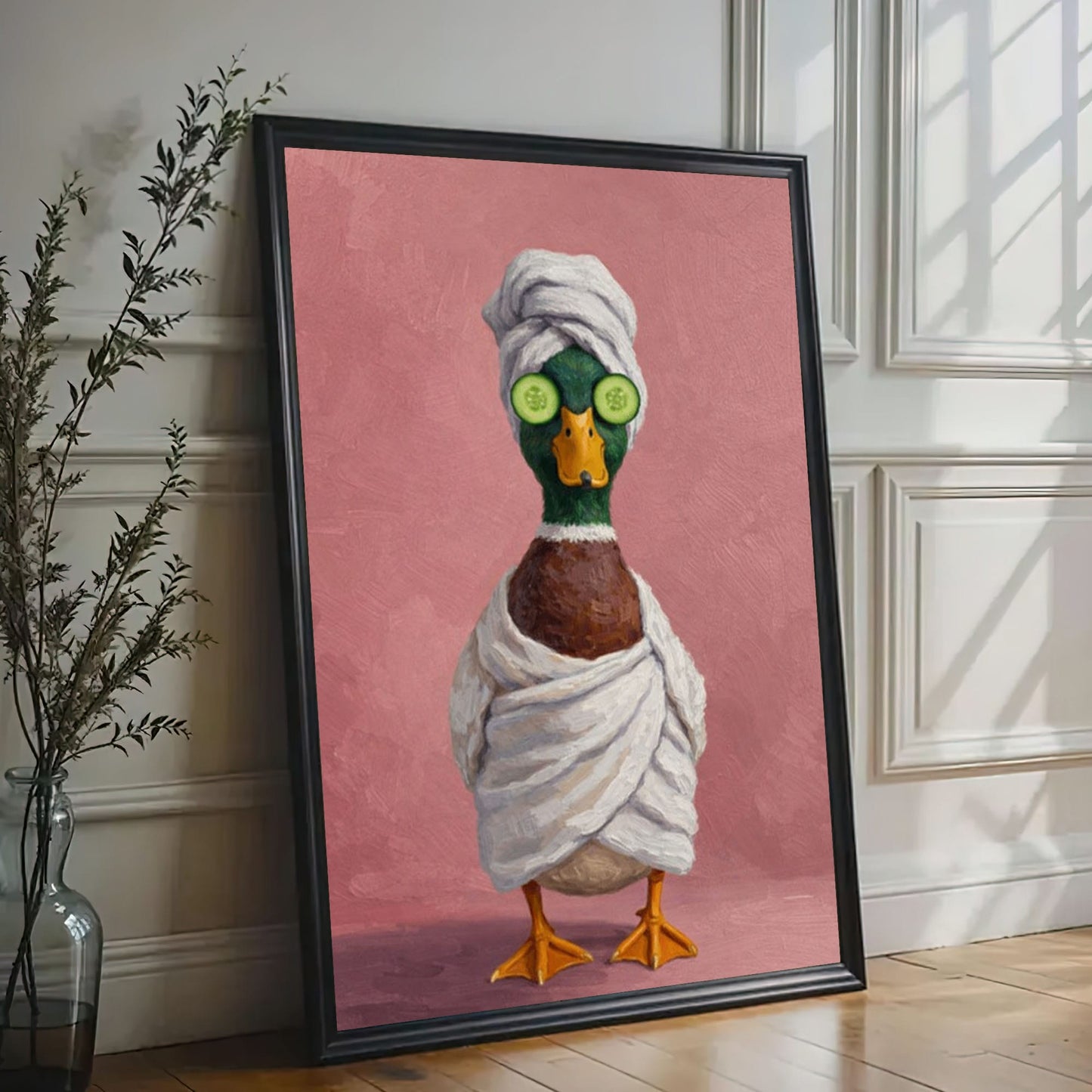 Whimsical Duck Spa Canvas Bathroom Wall Decor