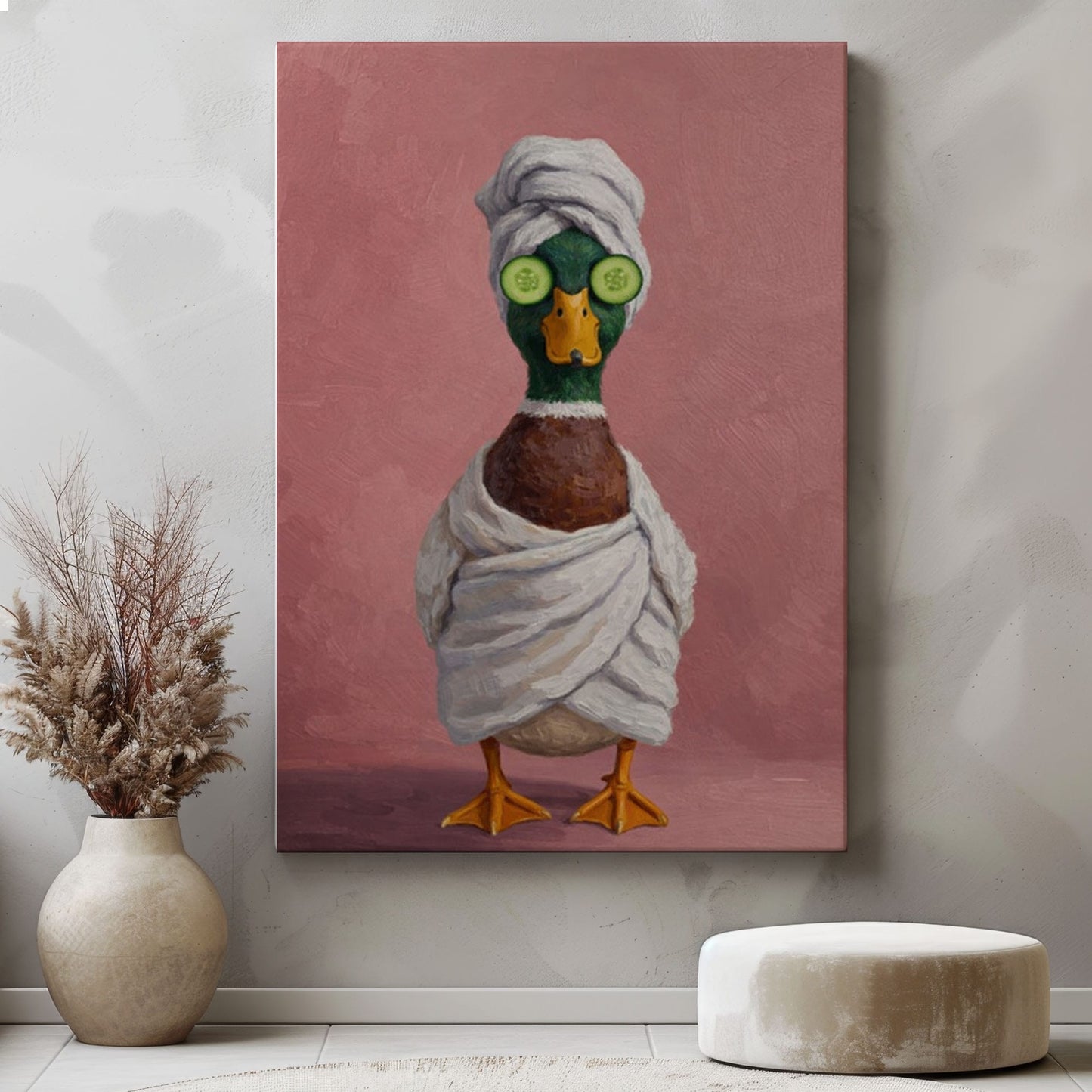 Whimsical Duck Spa Canvas Bathroom Wall Decor