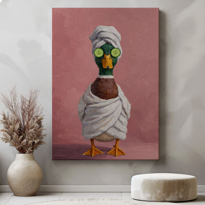Whimsical Duck Spa Canvas Bathroom Wall Decor