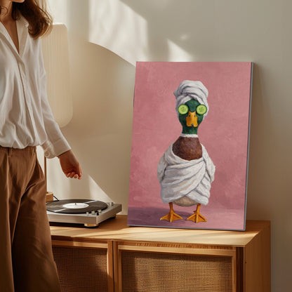 Whimsical Duck Spa Canvas Bathroom Wall Decor
