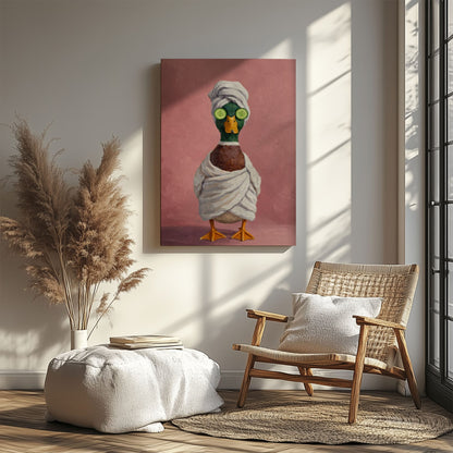 Whimsical Duck Spa Canvas Bathroom Wall Decor