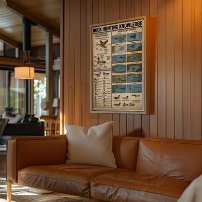 Duck Hunting Guide Wall Art – Vintage Educational Canvas