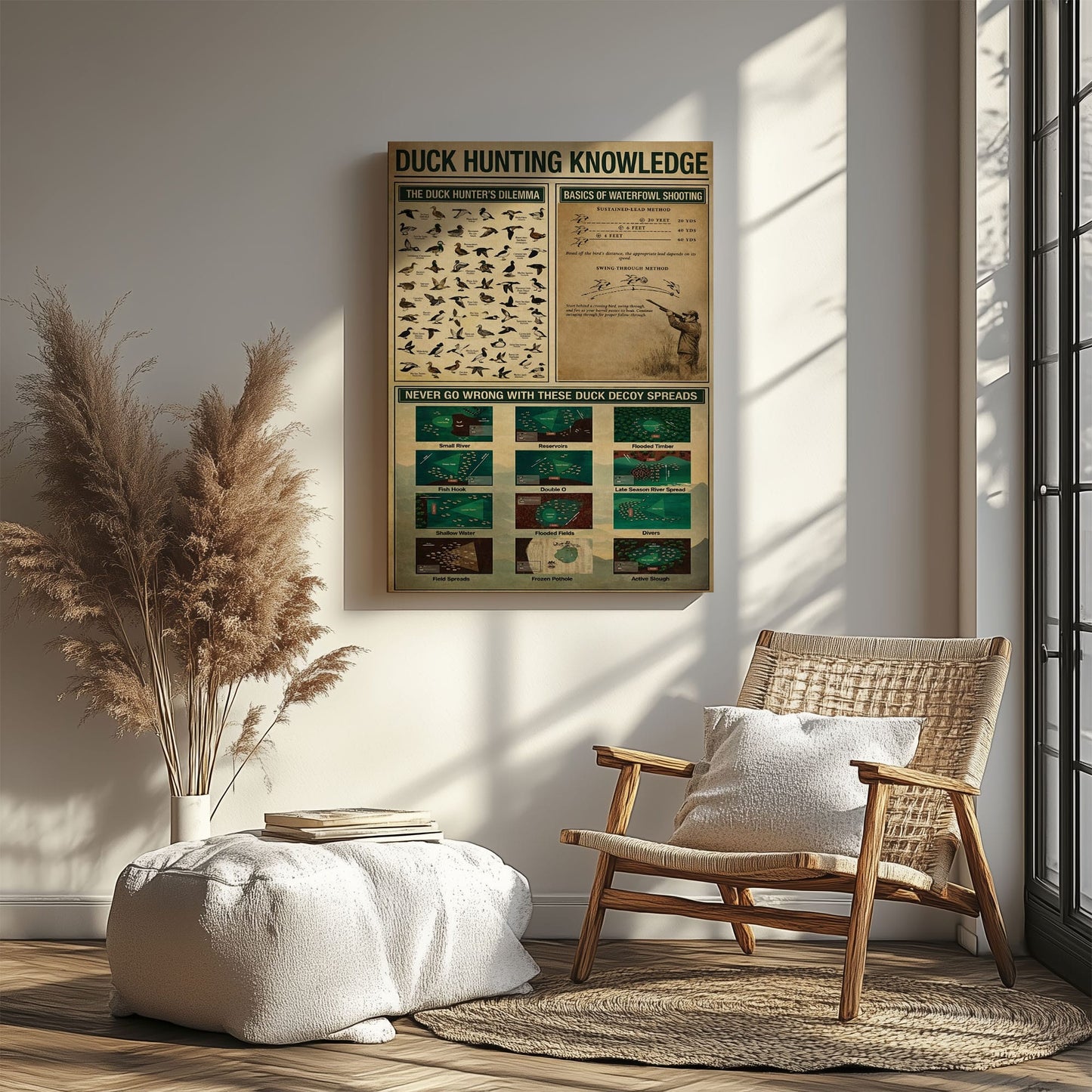 Duck Hunting Knowledge Wall Art – Waterfowl Identification Poster